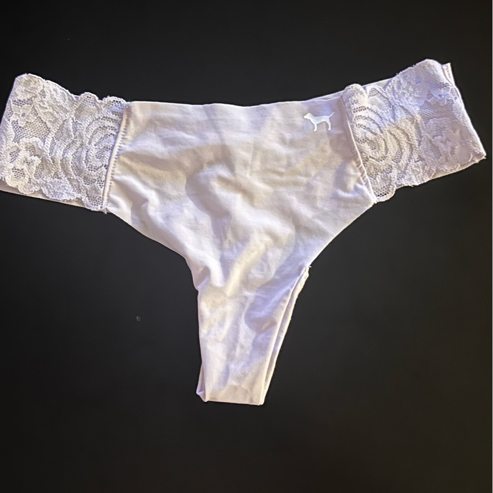 NWT PINK LAVENDER lace no show thong